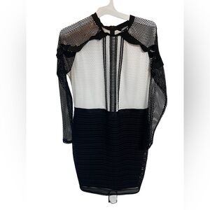 Black and white mid dress